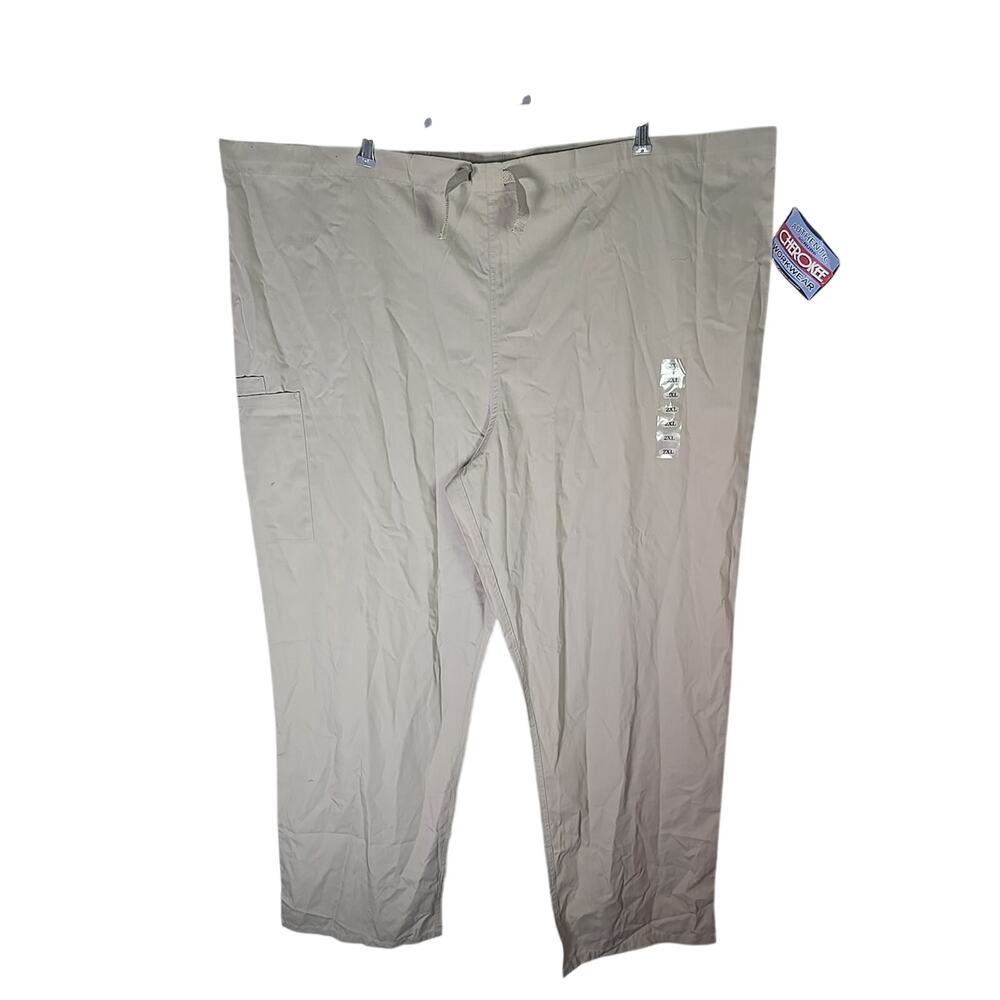 NWT Cherokee Workwear Scrubs High Rise Straight Leg Relaxed Fit Tan XXL Cargo